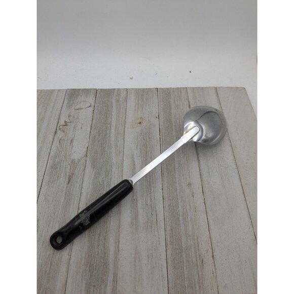 Vintage EKCO Solid Serving Spoon Kitchen Utensil White Flower Handle 11 3/4" - Picture 4 of 8